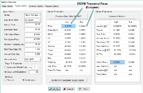 Options Calculator